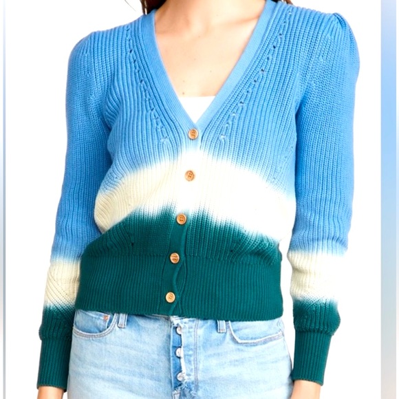 Veronica Beard Sweaters - Veronica Beard Perula Ombré Tie Dye Cardigan Sweater Size L